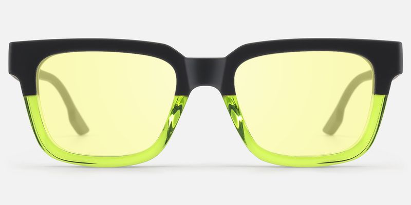 Strobe - Yellow Tint Lime Green Rave Sunglasses by Vooglam