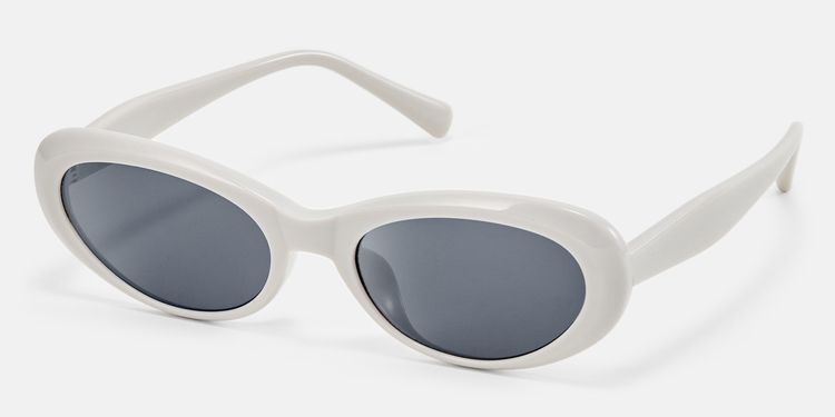 Phantom - Oval White Sunglasses by Vooglam