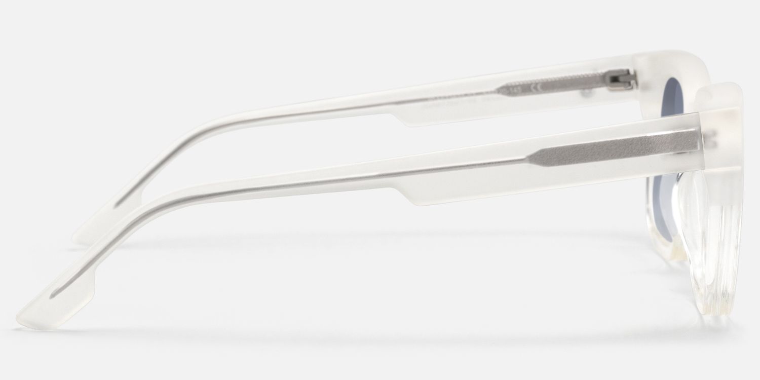 Strobe - Transparent Rectangle Sunglasses by Vooglam - Side View
