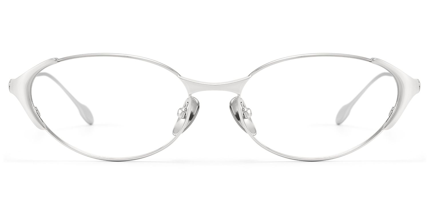 Ebisu - Thin Rimmed Silver Oval Minimalist Glasses by Vooglam Product Details 1