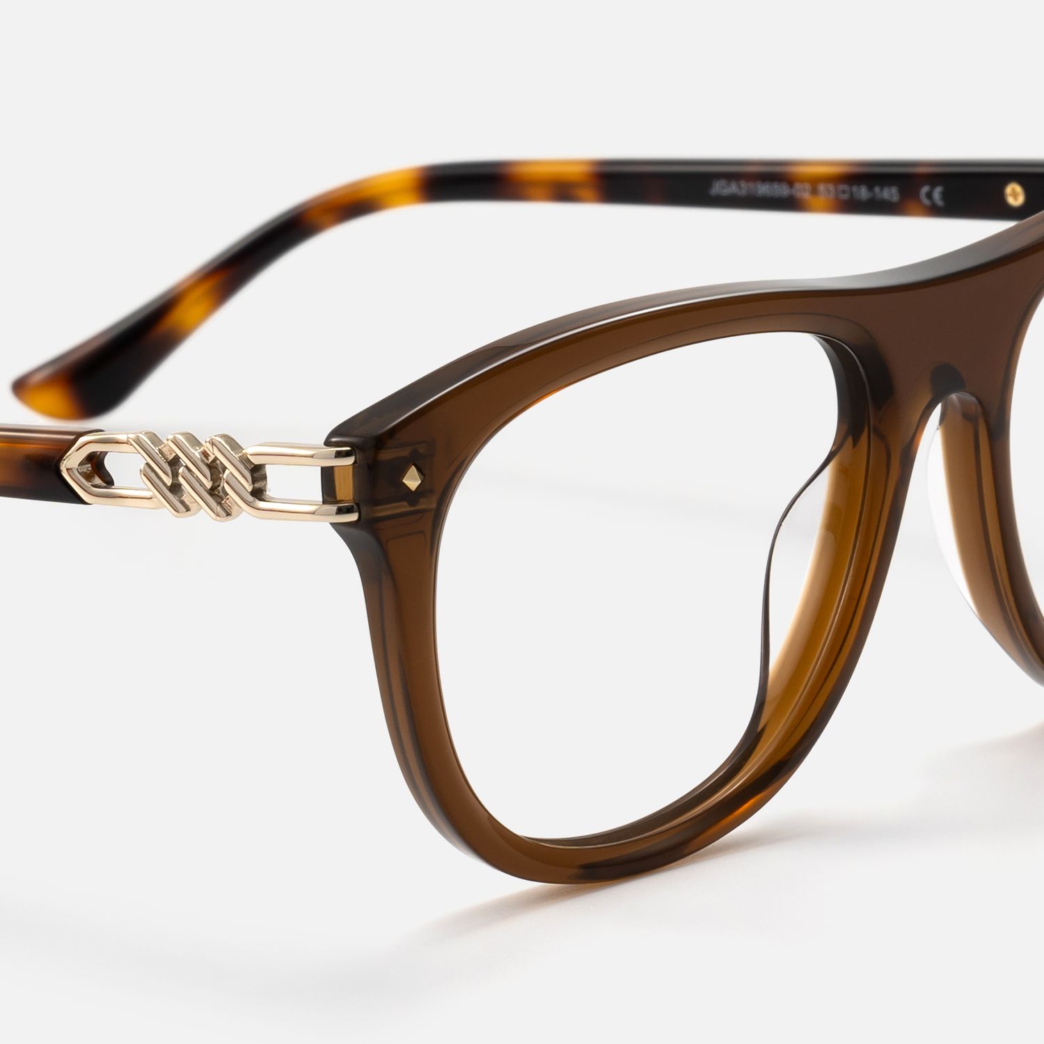 O'Keeffe - Designer Aviator Brown Eyeglasses by Vooglam - Design Details