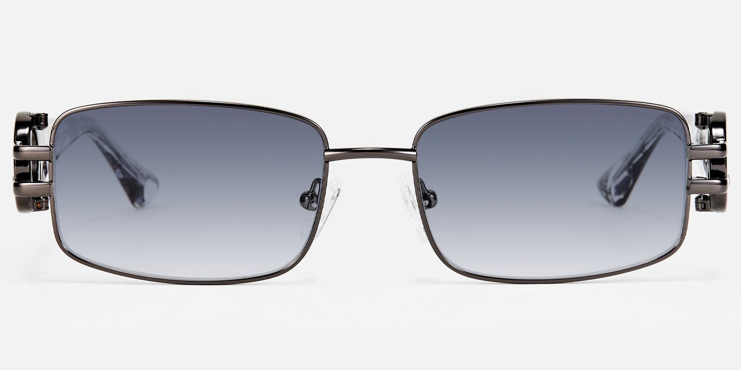 Aurae - Rectangle Grey Sunglasses by Vooglam - Angle View