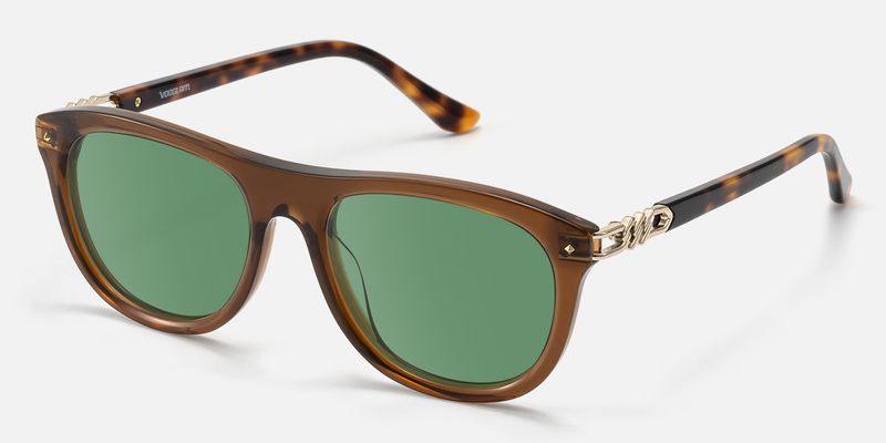 O'Keeffe - Clear Brown Aviator Sunglasses by Vooglam