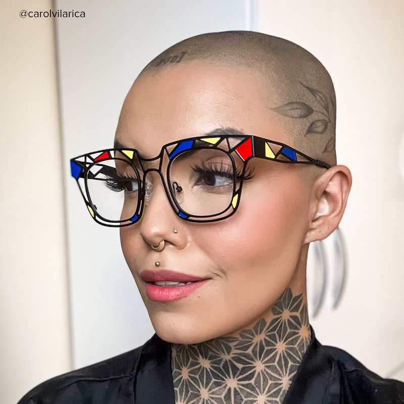 Mondrian - Square Black Eyeglasses - 10