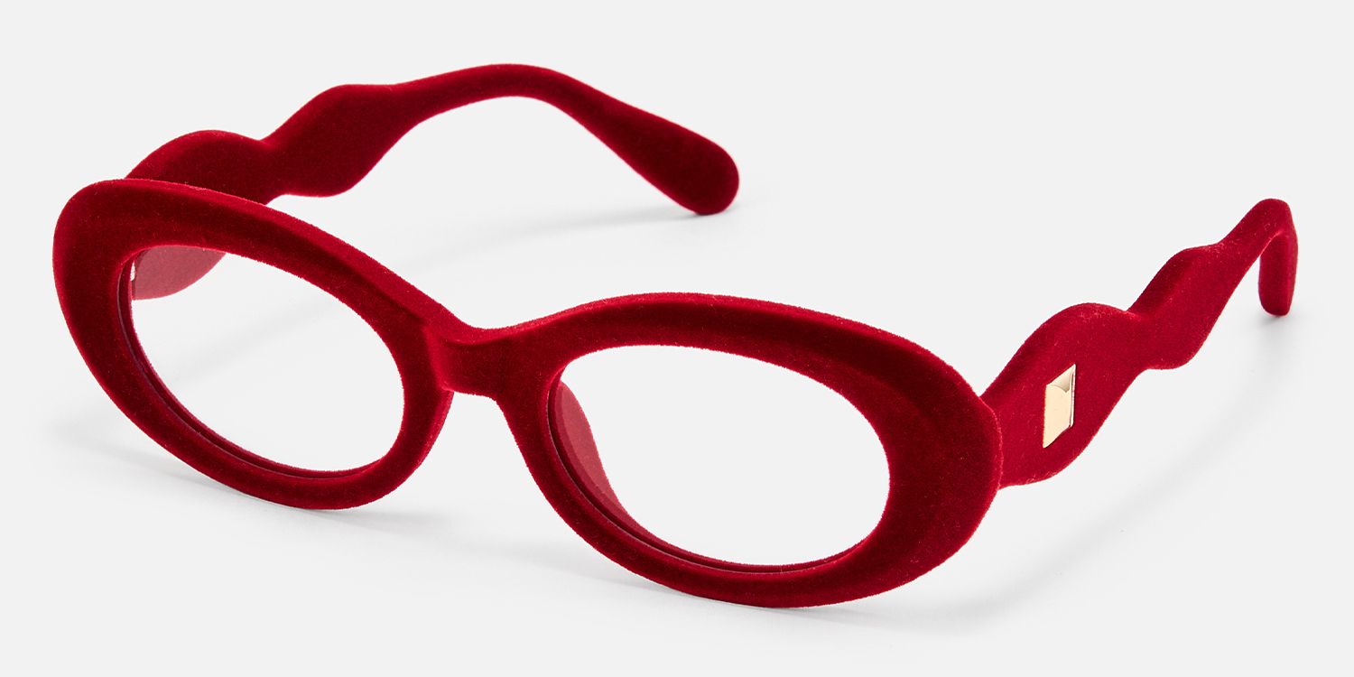 Royale - Oval Red Eyeglasses by Vooglam - Front View