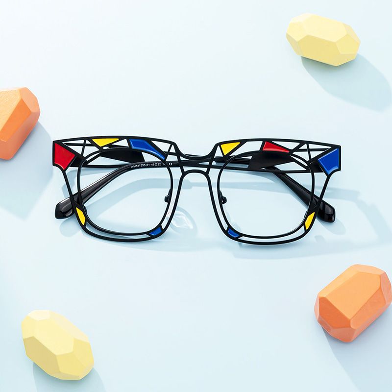 Mondrian - Square Black Eyeglasses - 5