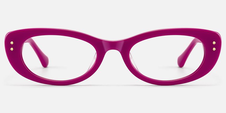 Ginza - Magenta Acetate Y2K Narrow Cat Eye Glasses by Vooglam