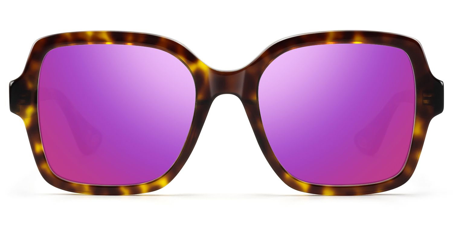 Meridian - Square Tortoise Purple Mirrored Shades by Vooglam Product Details 1