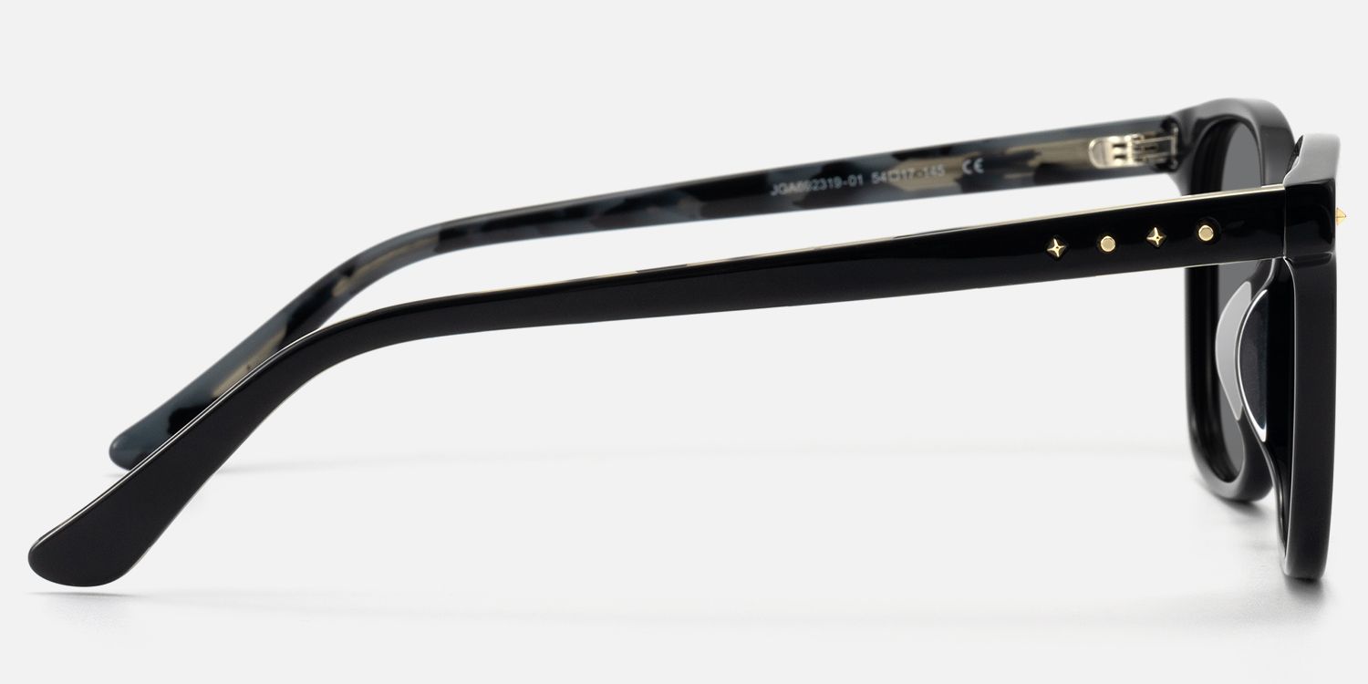 Radical - Rounded Square Black Sunglasses by Vooglam - Side View