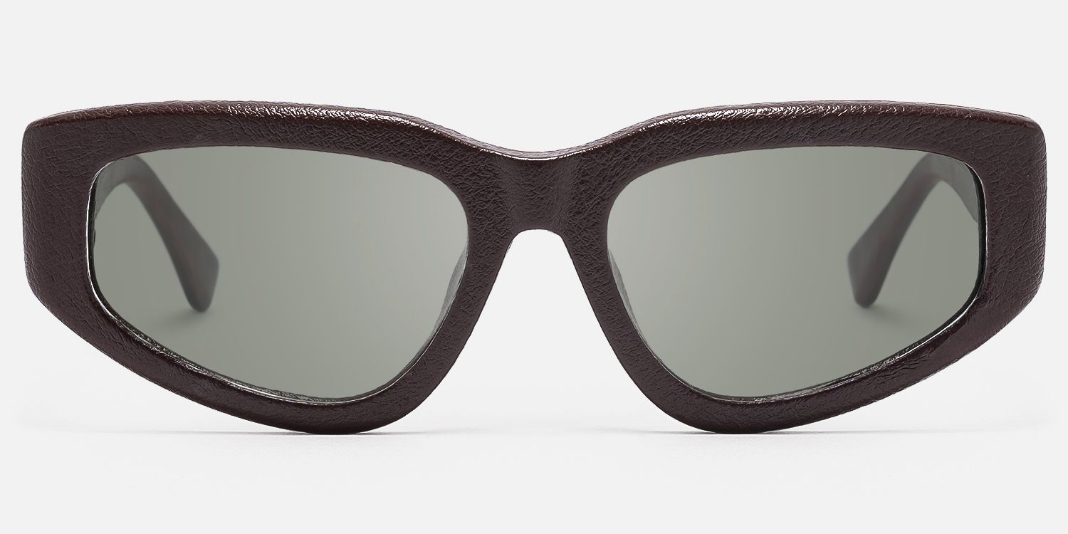 CruzHide - Geometric Brown Sunglasses by Vooglam - Angle View