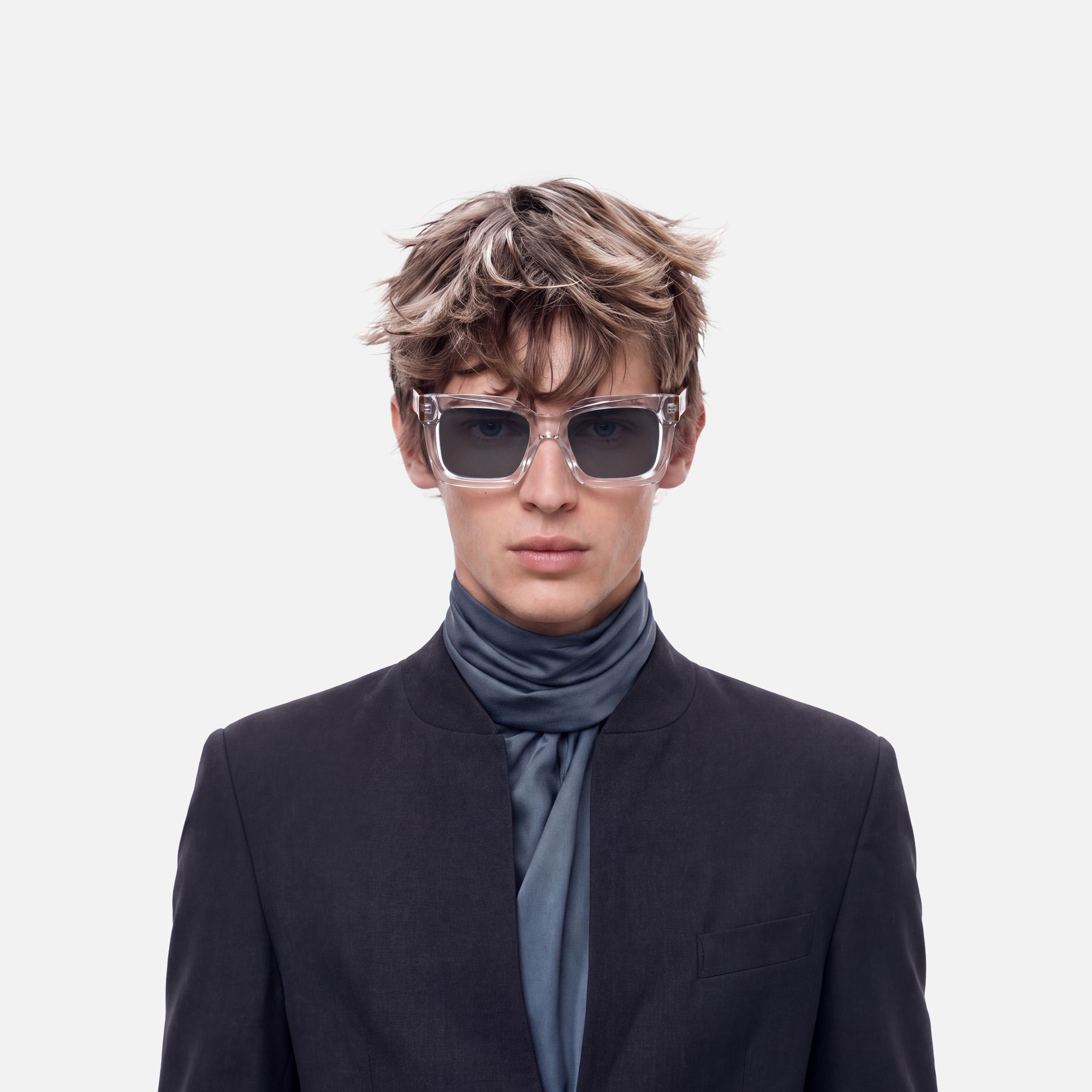 Pacheco - Two Tone Oversized Clear Square Shades by Vooglam - Lifestyle Look