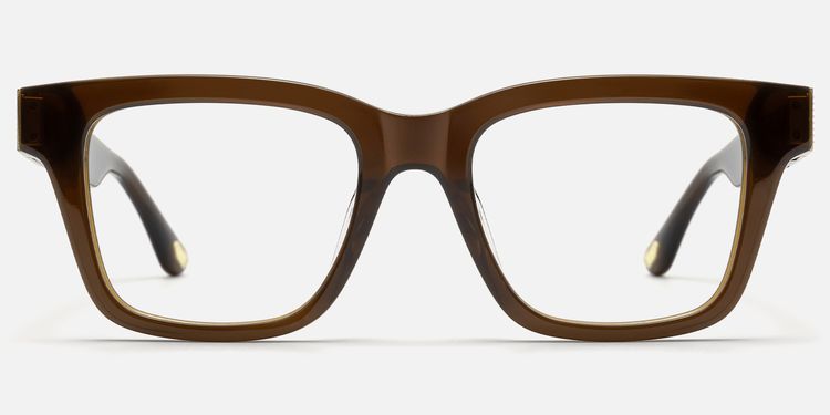 Legacy - Brown Gold Square Rectangle Eyeglasses by Vooglam