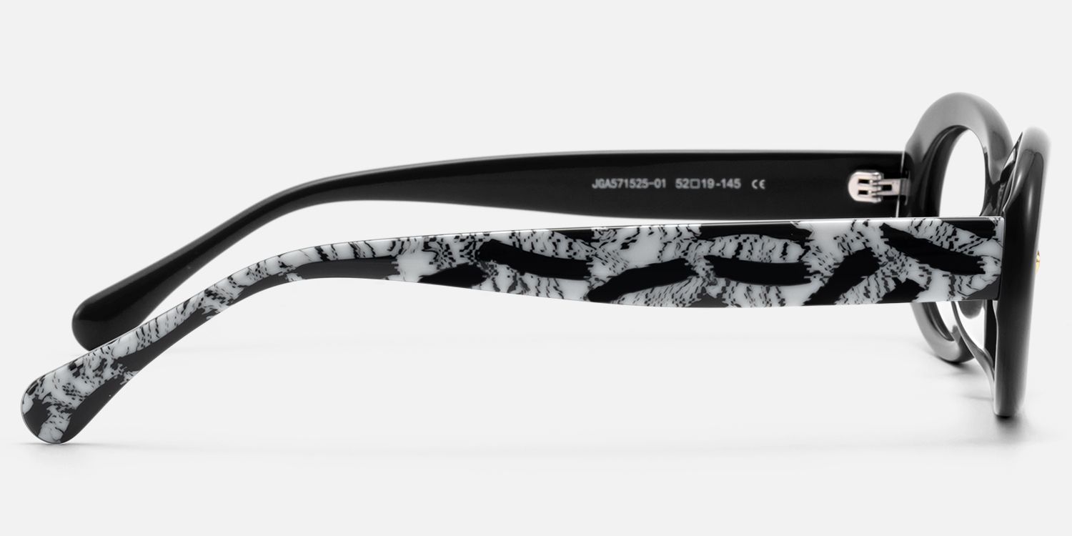 Vexa- Black Chunky Zebra Print Glasses by Vooglam - Side View