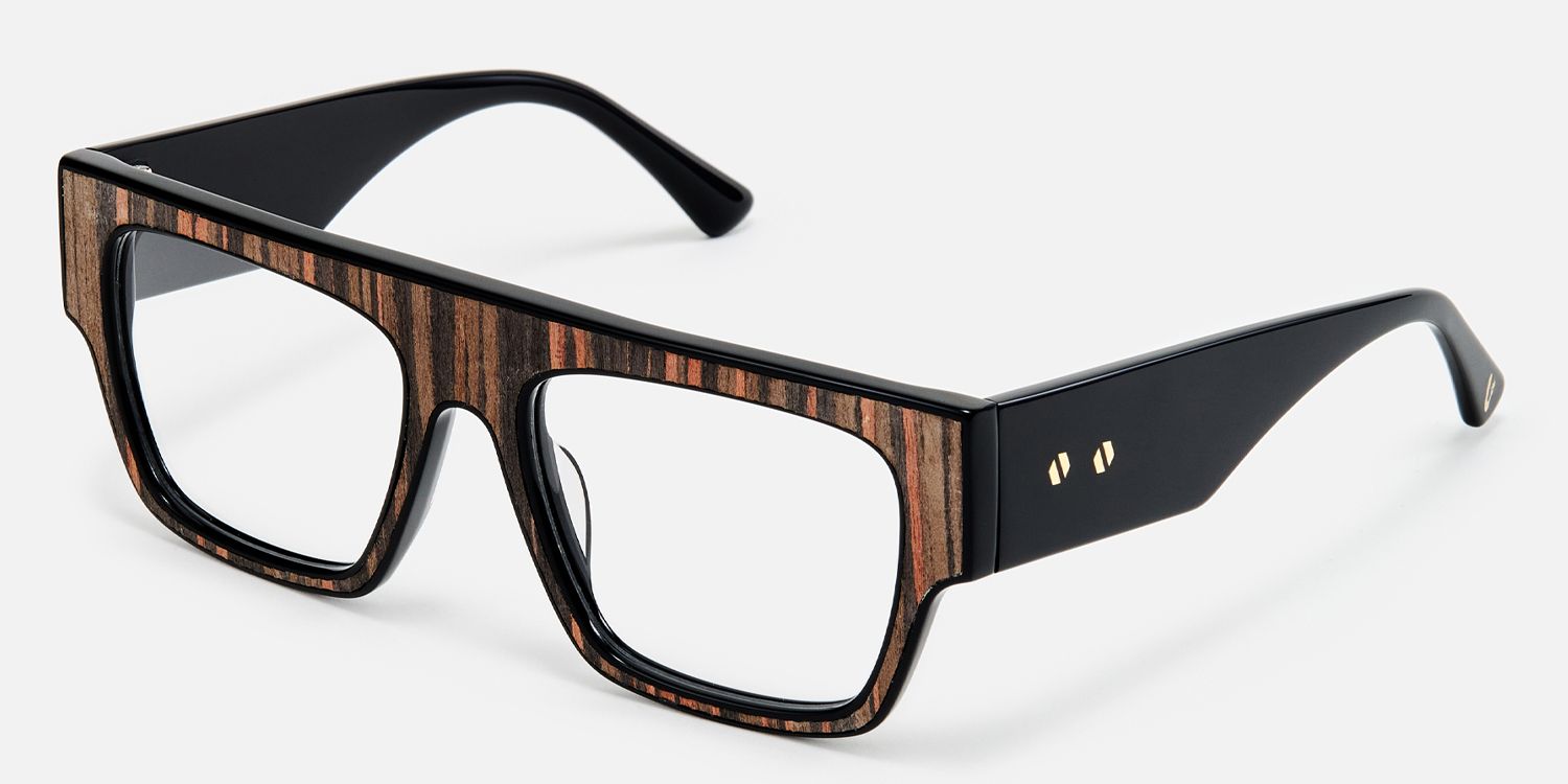 Wandrea - Aviator Brown Eyeglasses by Vooglam - Front View