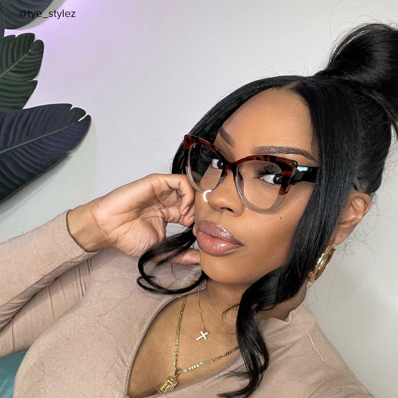 Mathews - Cat Eye Brown Eyeglasses - 9