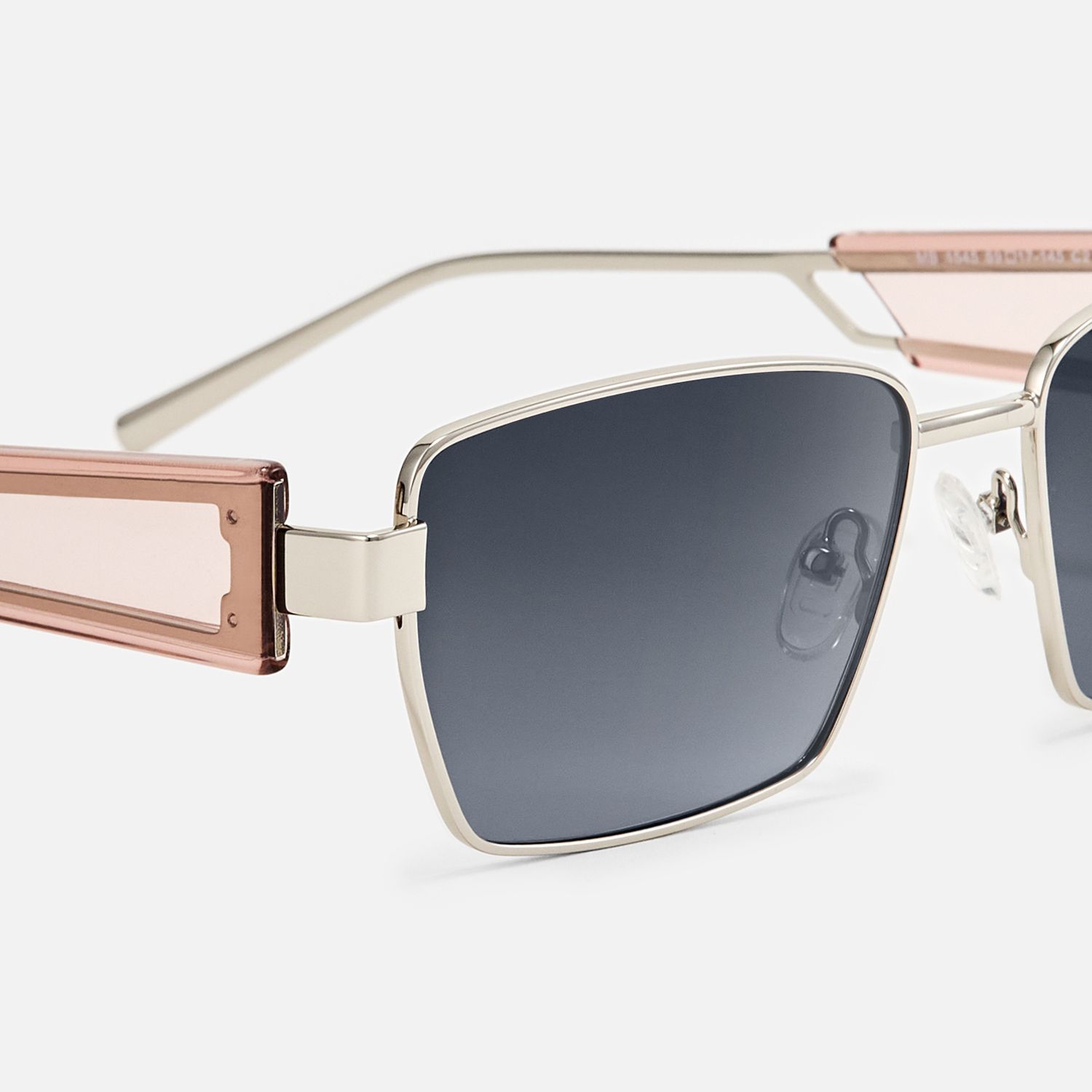 Rogue - Rectangle Silver Sunglasses by Vooglam - Design Details