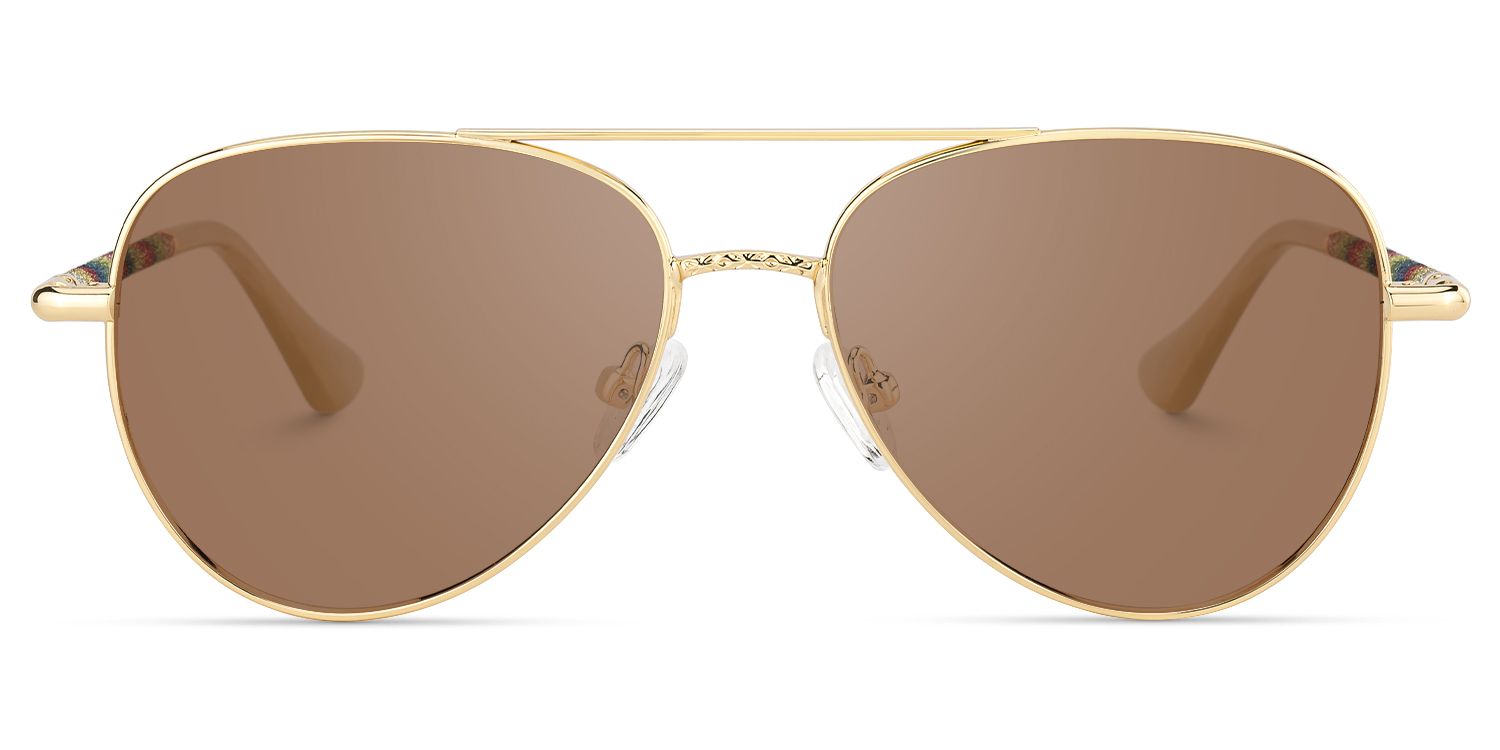 Joni - Aviator Gold Sunglasses by Vooglam Product Details 1