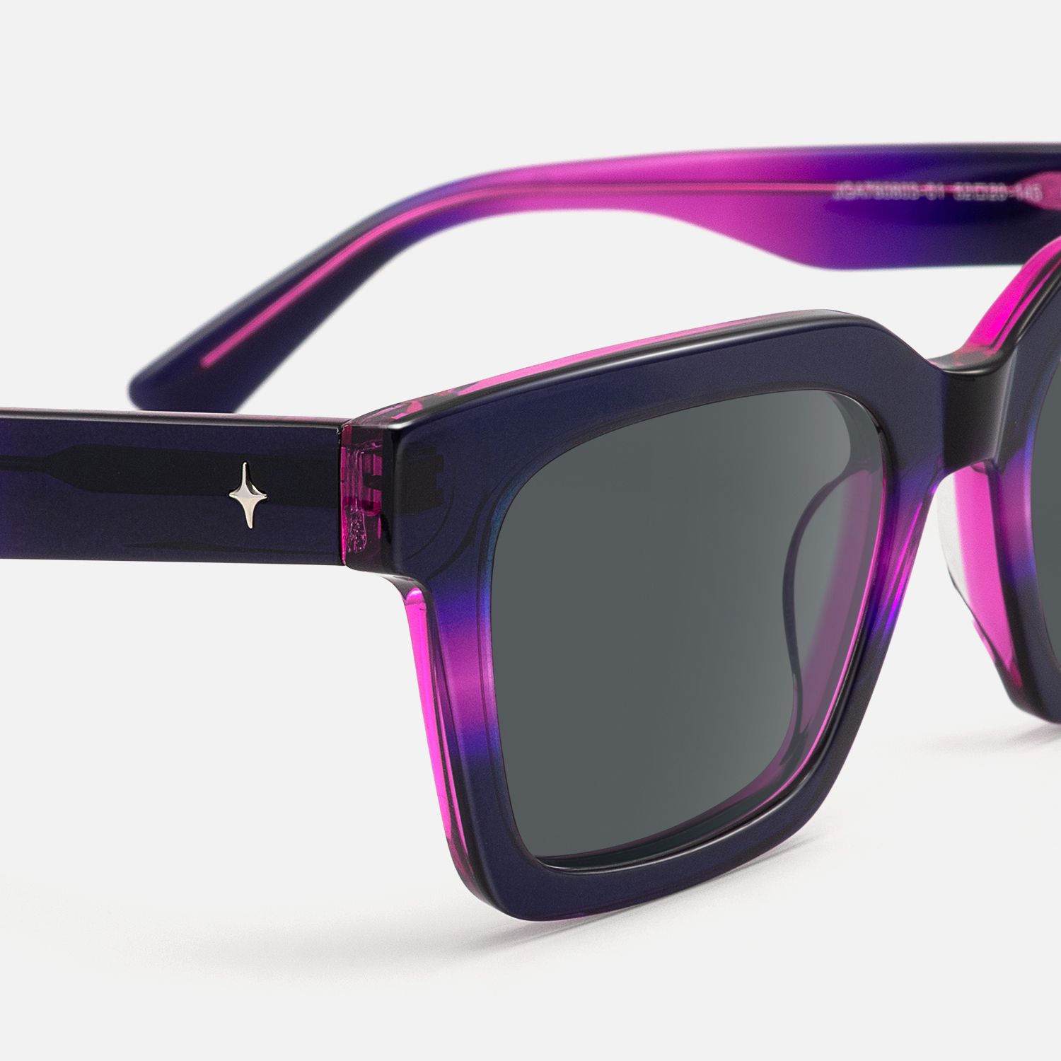 Loop - Two Tone Purple Frame Sunglasses by Vooglam - Design Details