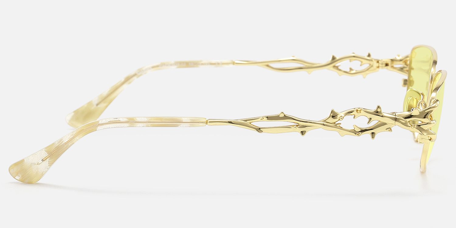 Spine - Gold Yellow Tinted Sunglasses by Vooglam - Side View