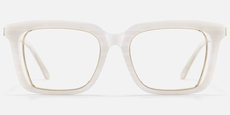 Chaparral - Retro Rectangle White Eyeglasses by Vooglam