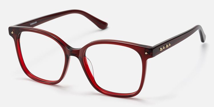 Spacek - Bold Square Red Boho Eyeglasses by Vooglam
