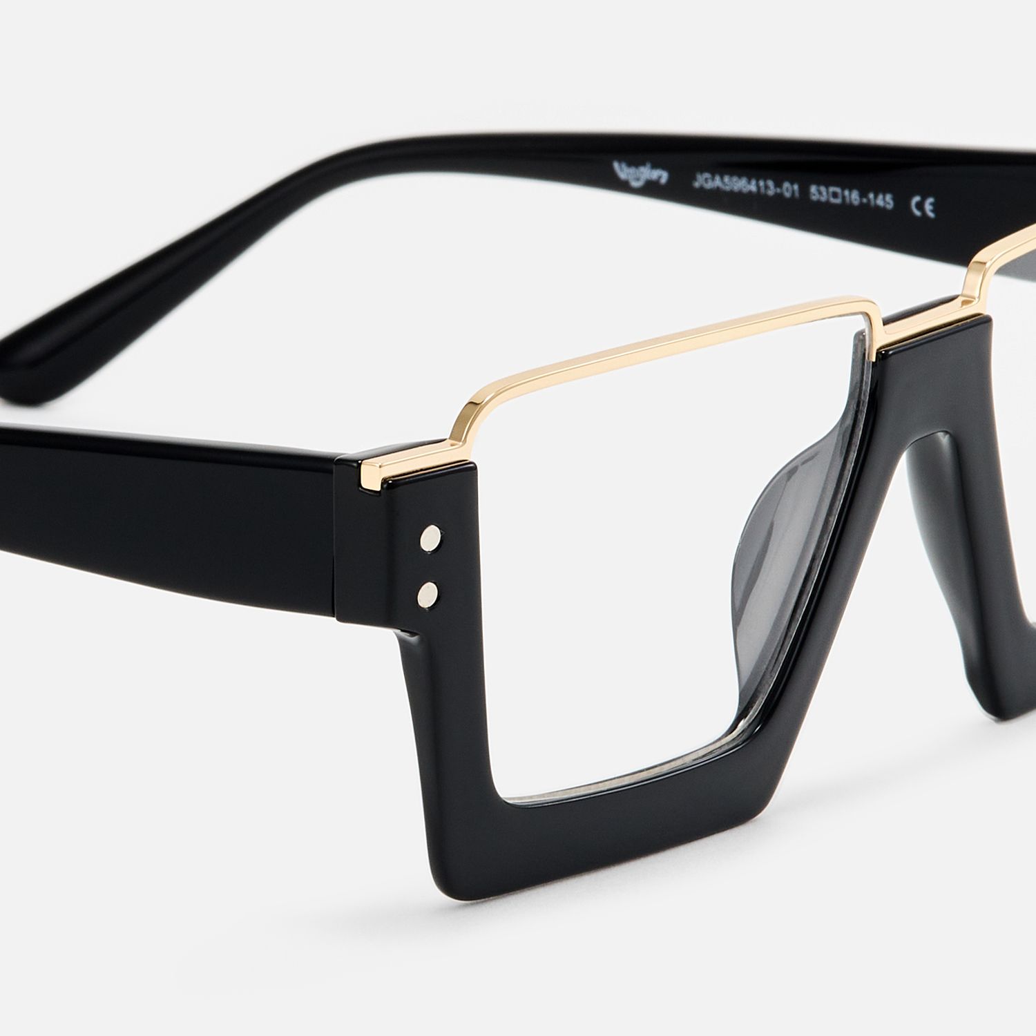 Dardhan - Black Thick Rimmed Glasses by Vooglam - Design Details