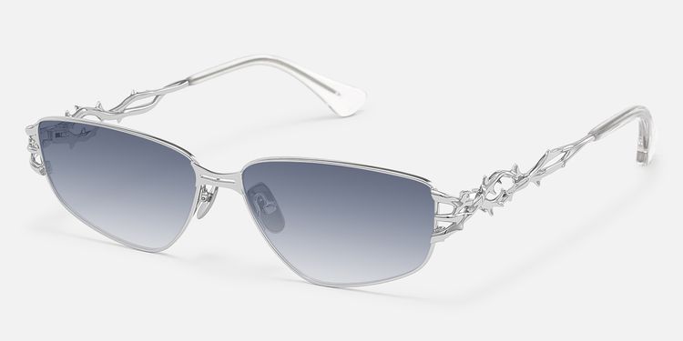 Spine - Silver Thorn Geometric Sunglasses by Vooglam