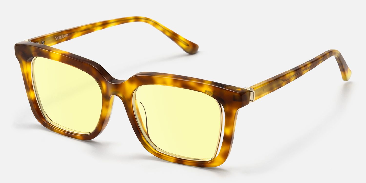 Chaparral - Yellow Lens Tortoise Sunglasses by Vooglam - Front View