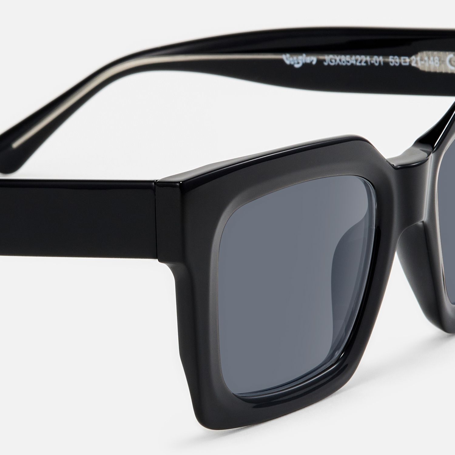 Pacheco - Oversized Black Square Sunglasses by Vooglam - Design Details