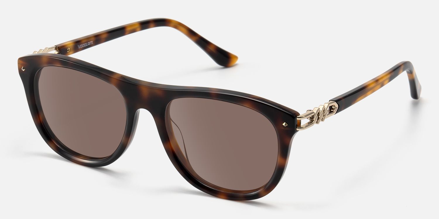 O'Keeffe - Vintage Aviator Tortoise Sunglasses by Vooglam - Front View