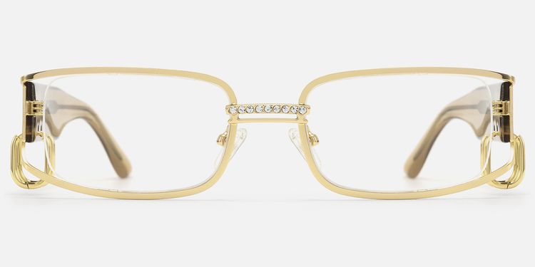 Riff - Gold Glasses With Huggie Deco by Vooglam