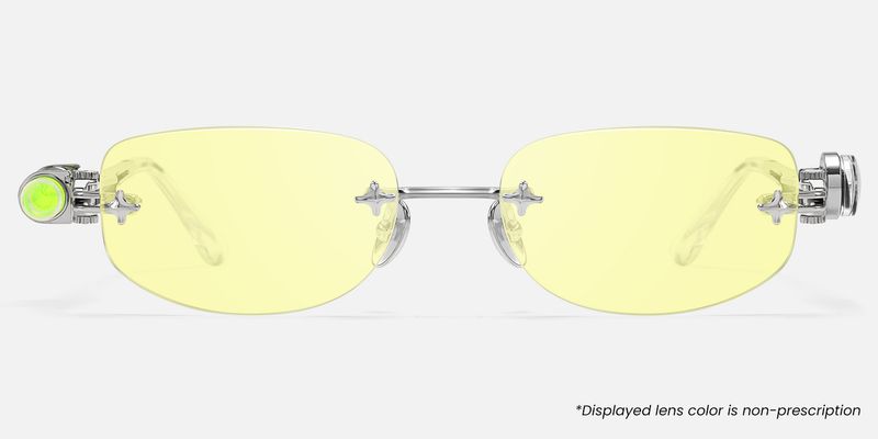 The Utilitarian - Rimless Yellow Tint Sunglasses by Vooglam