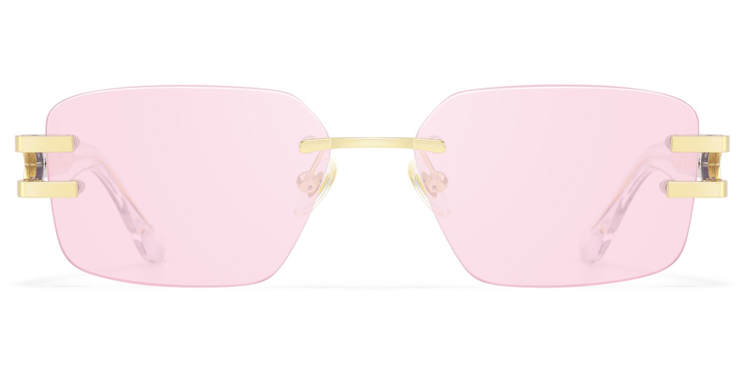 Aurum - Light Pink Rimless Sunglasses by Vooglam Product Details 1