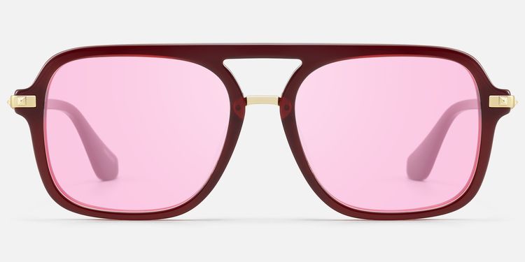 Marfa - Red Square Aviator Sunglasses by Vooglam