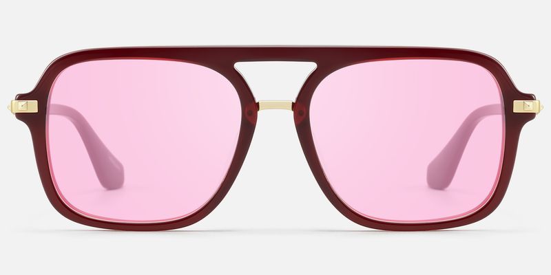 Marfa - Red Square Aviator Sunglasses by Vooglam