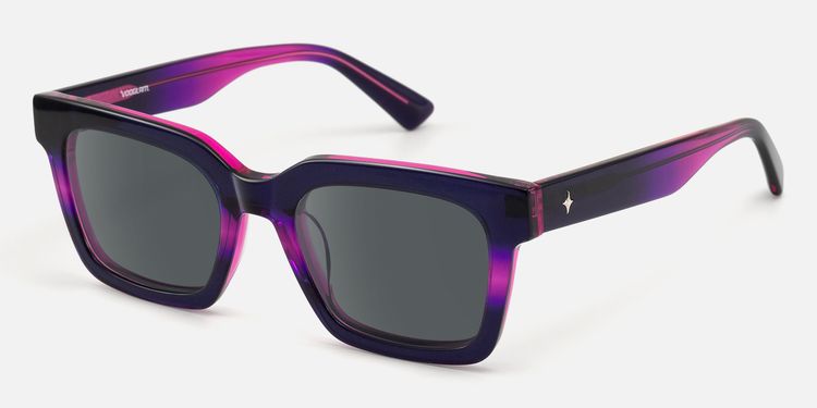 Loop - Two Tone Purple Frame Sunglasses by Vooglam