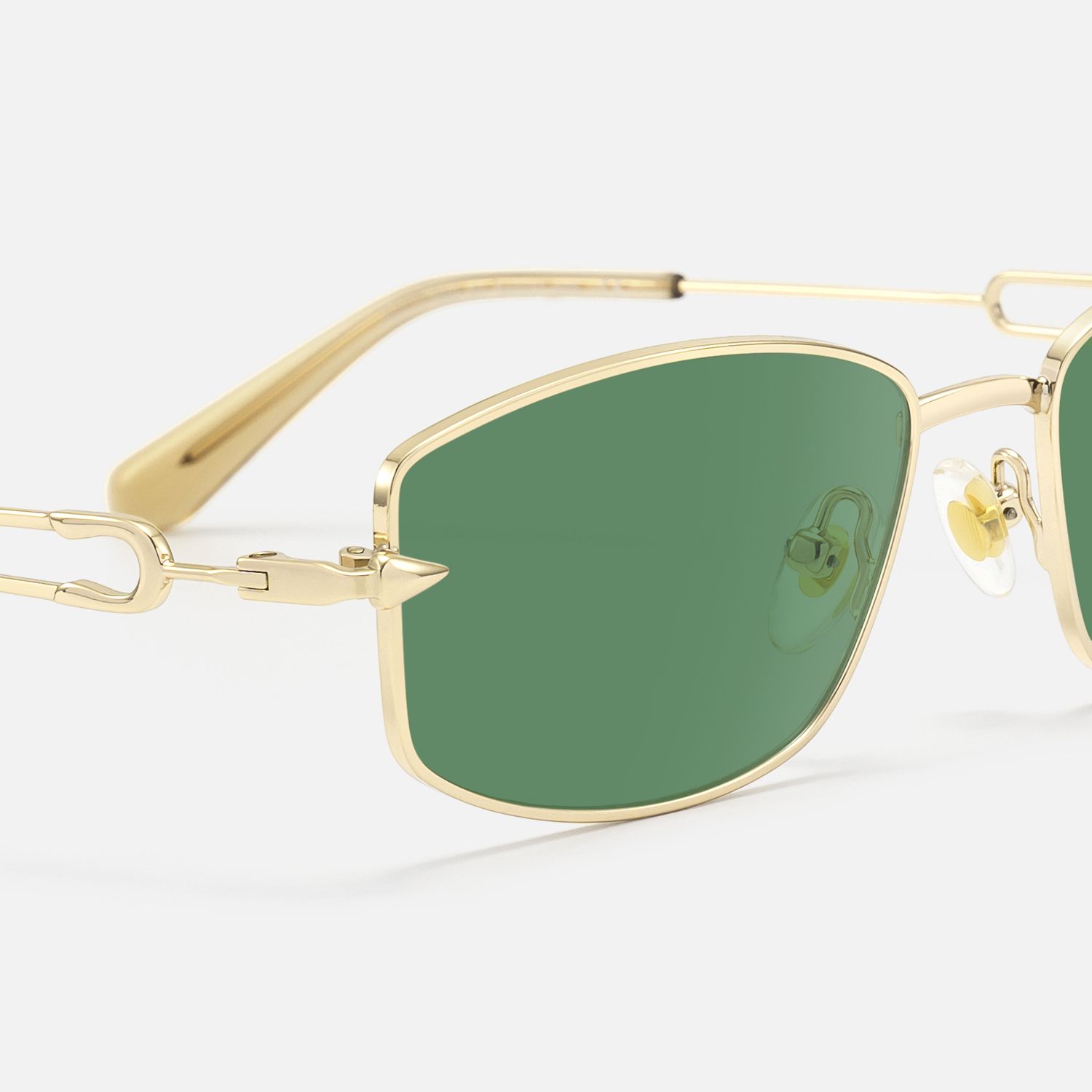 Bladework - Dark Green Tint Narrow Sunglasses by Vooglam - Design Details