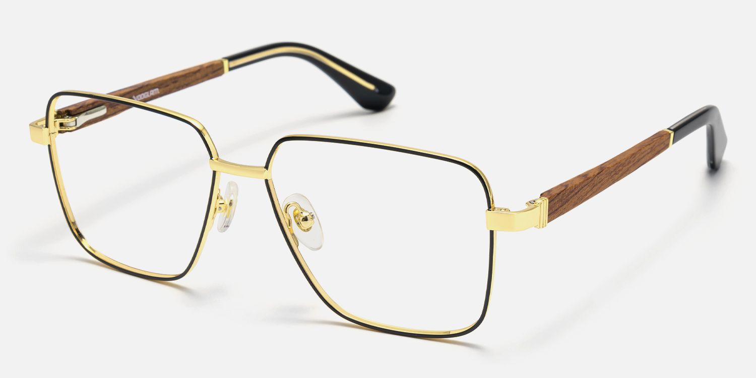 Griot - Square Black Eyeglasses by Vooglam - Front View