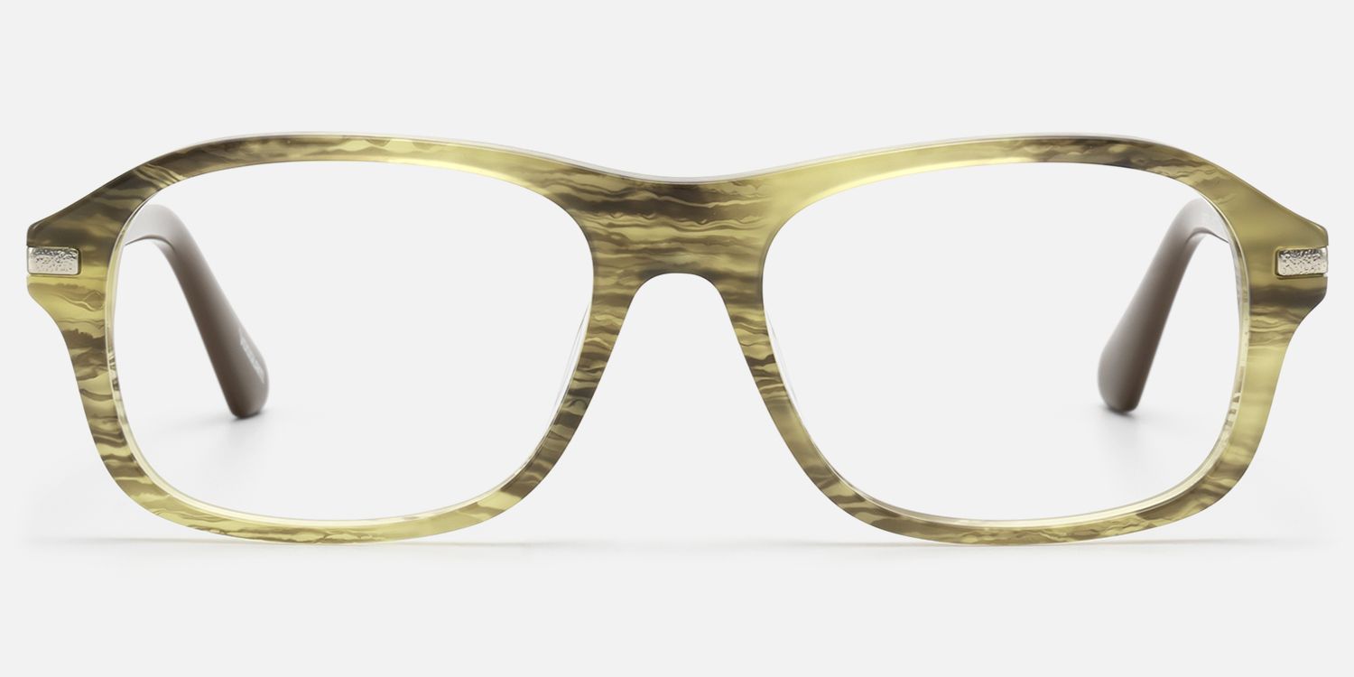 Albini - Clear Wood Grain Silver Chain Frames by Vooglam - Angle View