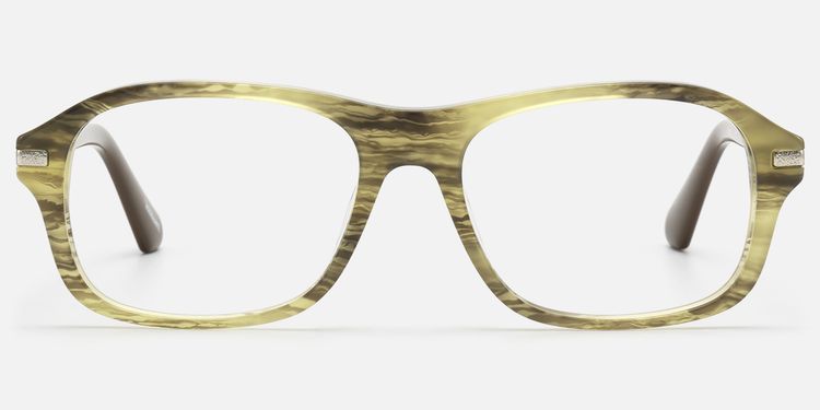 Albini - Clear Wood Grain Silver Chain Frames by Vooglam