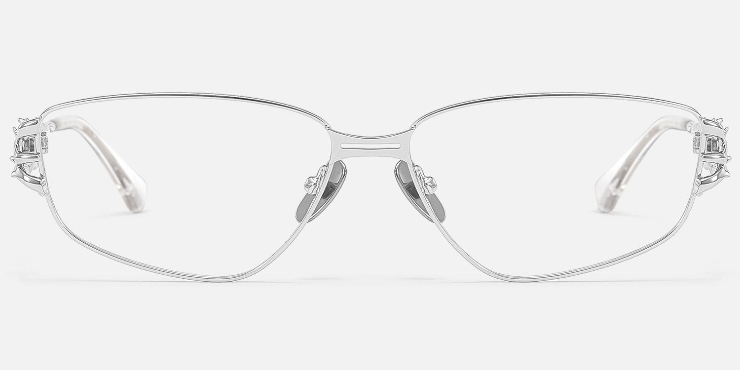 Spine - Silver Spine Deco Gothic Eyewear by Vooglam - Angle View