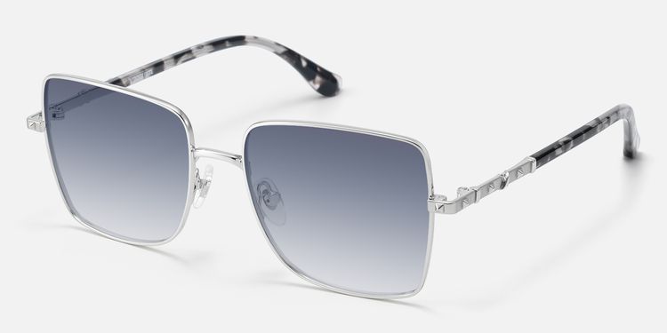 Devereux - Boho Chic Square Silver Sunglasses by Vooglam