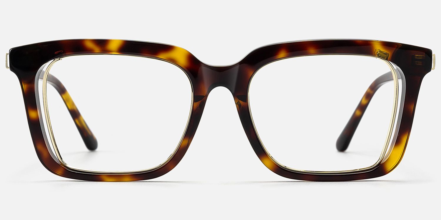 Chaparral - Fashion Rectangle Tortoise Glasses by Vooglam - Angle View
