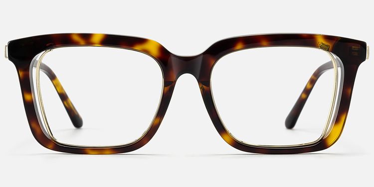 Chaparral - Fashion Rectangle Tortoise Glasses by Vooglam
