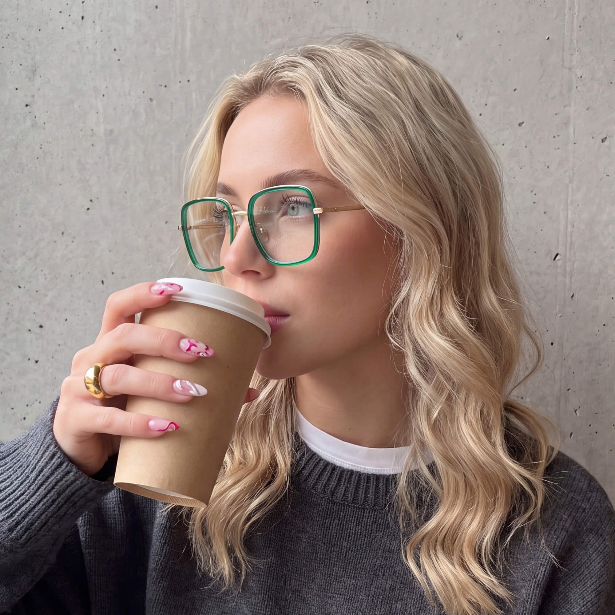 Vooglam Street Style in Real Life: Jace - Oversized Square Tortoise and Gold Glasses by Vooglam