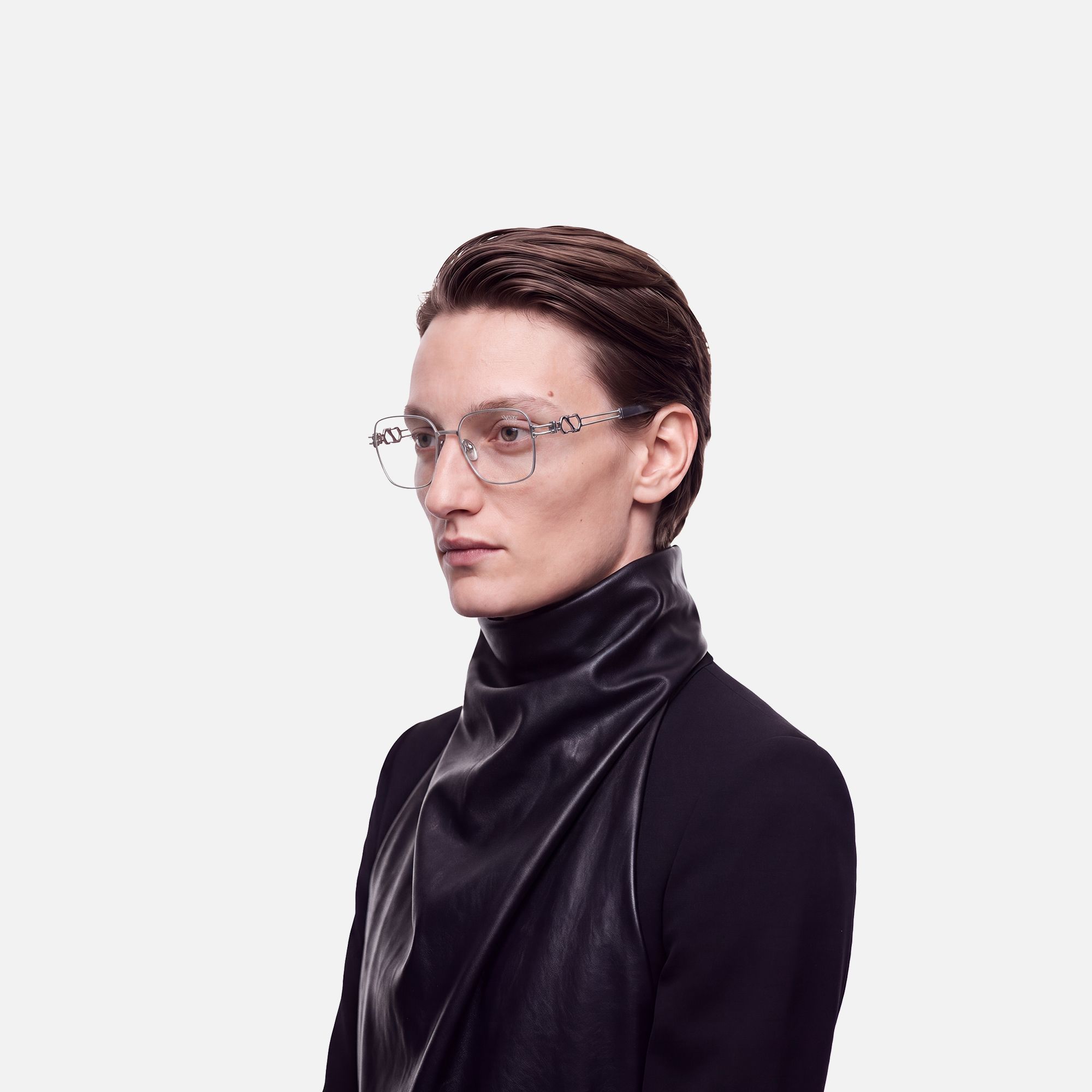 The Architect - Silver Carabiner Glasses by Vooglam - Model Side Profile