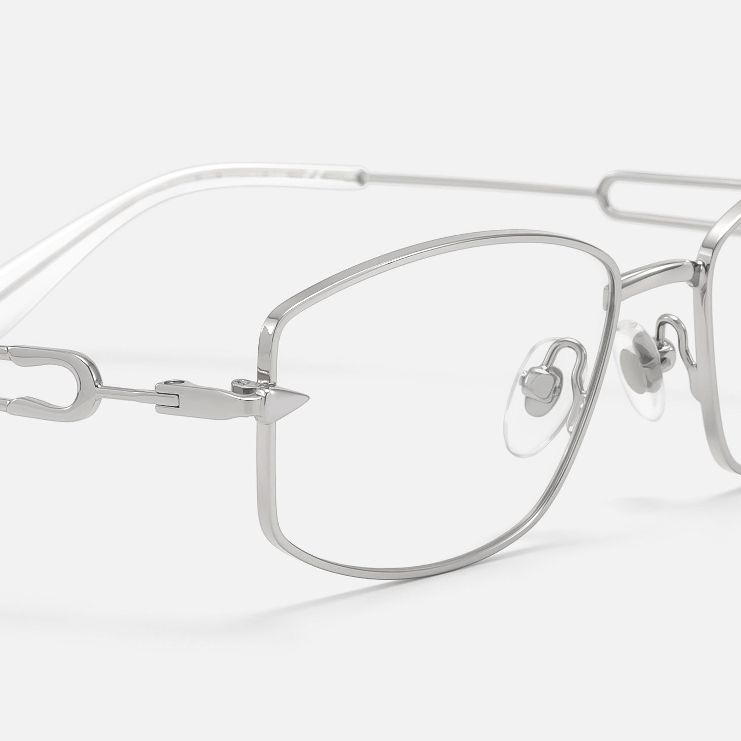 Bladework - Silver Thin Metal Narrow Glasses by Vooglam - Design Details
