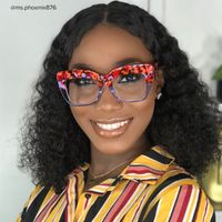 Rosaura - Square Purple Floral Eyeglasses - 11