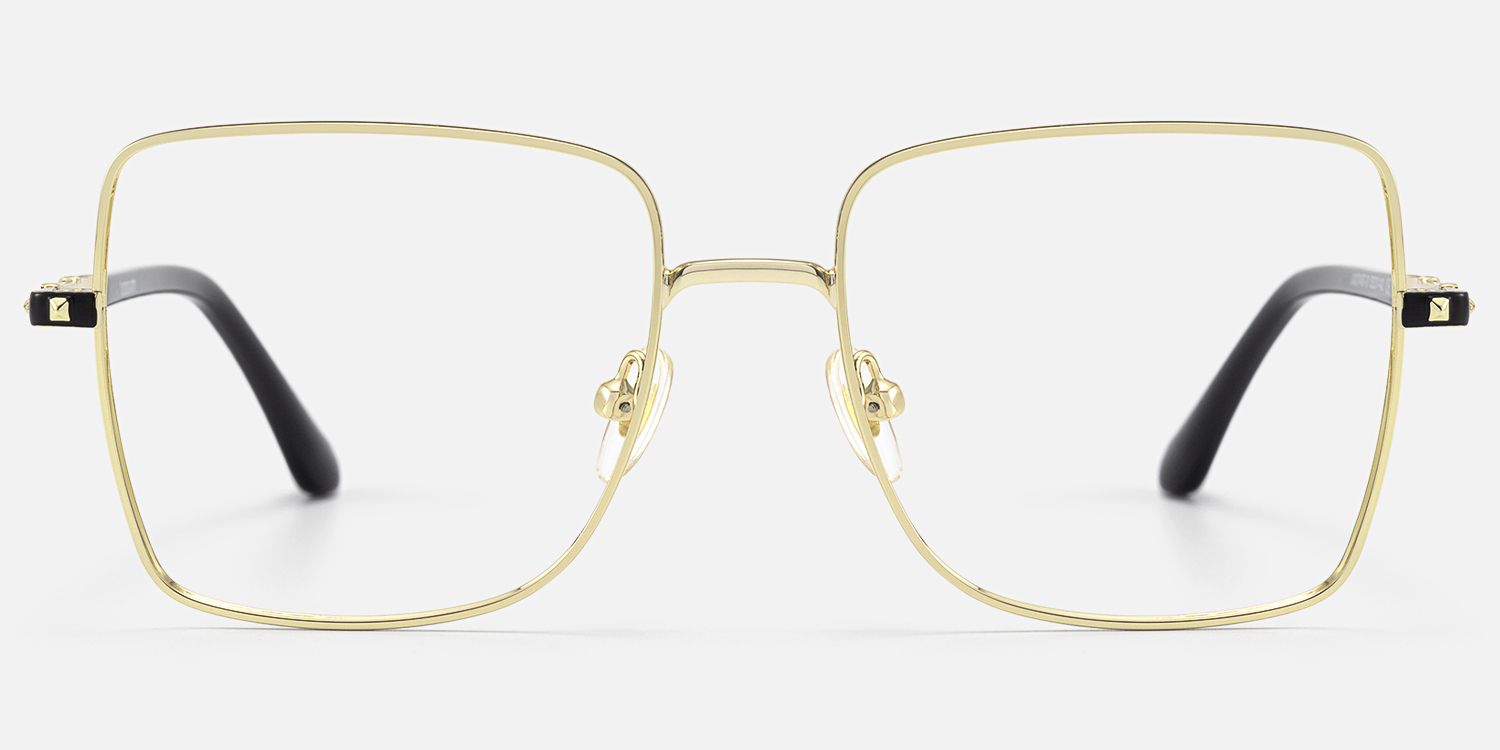 Devereux - Ultra Light Square Gold Eyeglasses by Vooglam - Angle View