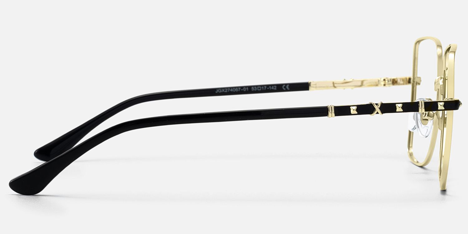 Devereux - Ultra Light Square Gold Eyeglasses by Vooglam - Side View